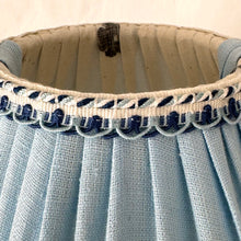 Load image into Gallery viewer, SCALLOPED HETTY FEATHER LAMPSHADE - Sky Blue Linen