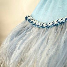 Load image into Gallery viewer, SCALLOPED HETTY FEATHER LAMPSHADE - Sky Blue Linen