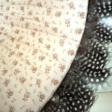 Load image into Gallery viewer, TRADITIONAL GATHERED LAMPSHADE - Cream Linen & Guinea Fowl Feather