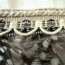 Load image into Gallery viewer, TRADITIONAL GATHERED LAMPSHADE - Cream Linen & Guinea Fowl Feather