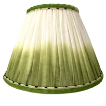 Load image into Gallery viewer, TRADITIONAL GATHERED LAMPSHADE - Green dip dye with Polka Dot