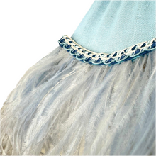 Load image into Gallery viewer, SCALLOPED HETTY FEATHER LAMPSHADE - Sky Blue Linen