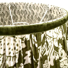 Load image into Gallery viewer, TRADITIONAL GATHERED LAMPSHADE - Miss Green Floral Indian Block Print