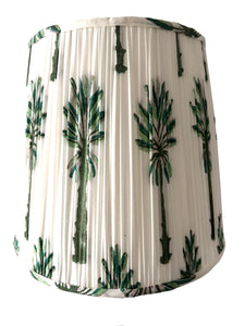 TRADITIONAL GATHERED LAMPSHADES - Palm Tree Block Print