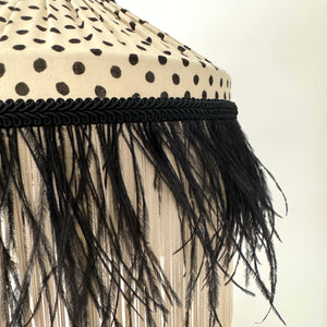 TIFFANY DORIS LAMPSHADE - Cream with Black Polka Dot