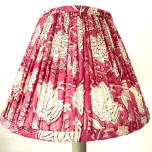 Load image into Gallery viewer, TRADITIONAL GATHERED LAMPSHADE - Pink Floral Indian Block Print
