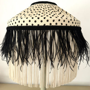 TIFFANY DORIS LAMPSHADE - Cream with Black Polka Dot