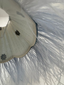 SCALLOPED HETTY FEATHER LAMPSHADE - Sky Blue Linen
